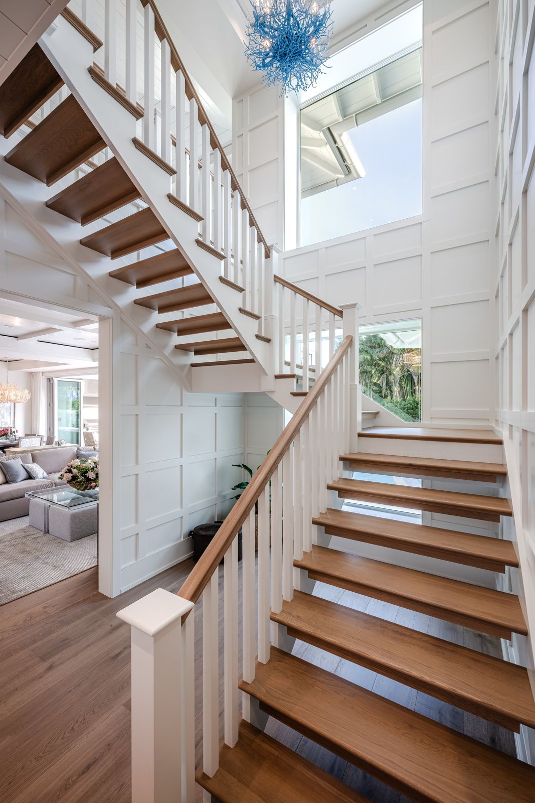 Open stair with oak treads