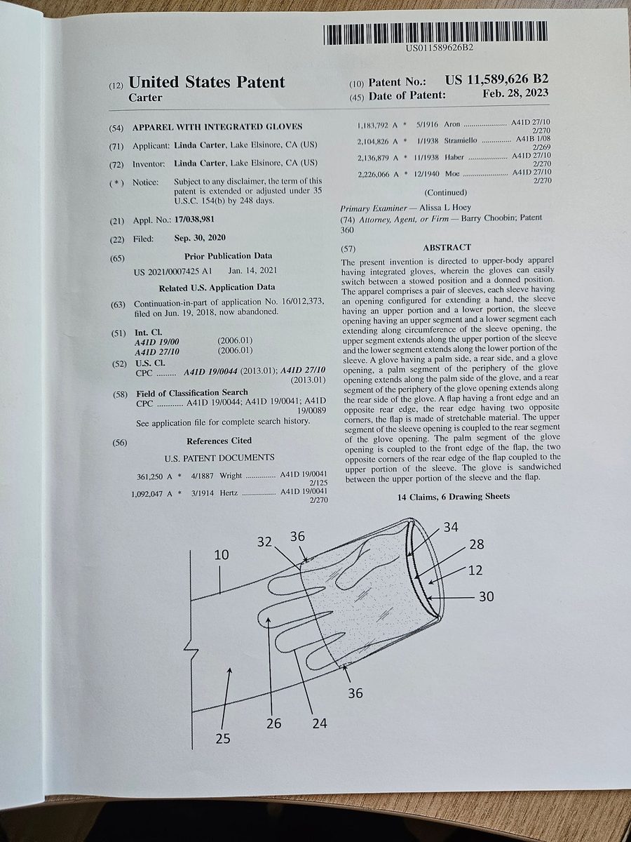 First page of U.S. Patent 11,589,626 B2